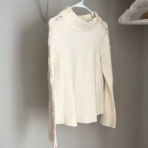Anthropologie Cream Lace Women's Blouse